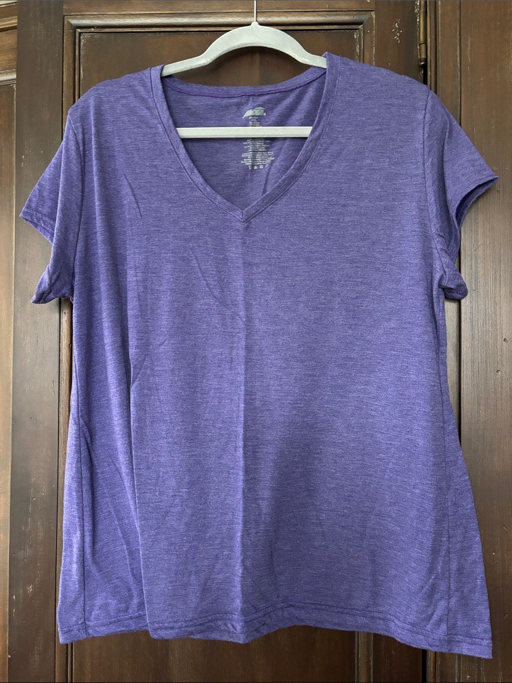 Women’s V-Neck Avia Short Sleeve Top - Purple XXL